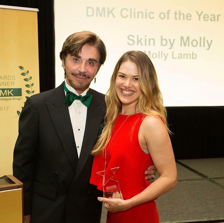 Molly accepting Skin By Molly’s award for DMK Clinic of the Year, 2017